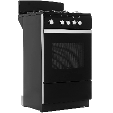 Плита газовая DeLuxe 5040.38 г (щиток) черный, конфорок 4 шт, духовка 43 л, 50 см x 85 см x 50 см