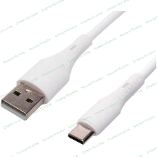Кабель USB2.0 Cablexpert CC-USB2S-AMCM-1M-W, AM/Type-C, 3А, 18Вт, QC3.0, силиконовый, медь, 1м, белый, пакет