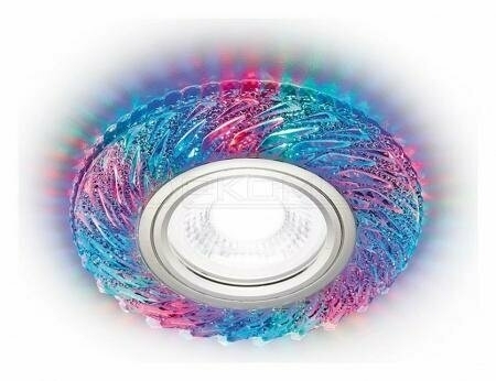 Встраиваемый точечный светильник Ambrella light S295 CH/RG хром/прозрачный хрусталь/MR16+3W(LED RGB)