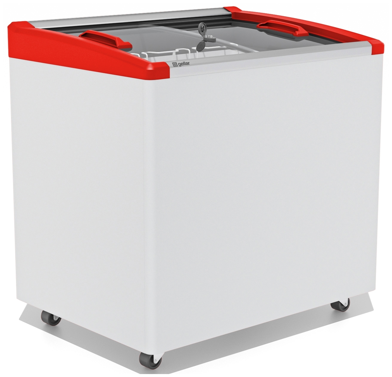 Морозильный ларь FROSTOR GELLAR FG 250 E, белый/красный, 240л, 2 корзины