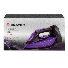 Утюг BRAYER BR4016 фиолетовый/черный, 2400 Вт, 25 г/мин, 140 г/мин, 350 мл