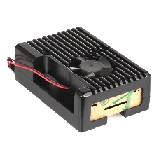 Корпус Qumo Aluminum case with black fan, Raspberry Pi 4, black(RS022)