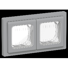 Рамка 2-местная IP55 Рпро-2-55-ФлС серый FLITE