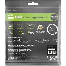 Кабель аудио-видео Cactus CS-DP-DP-1.4-10 DisplayPort (m)/DisplayPort (m) 10м. позолоч.конт. черный
