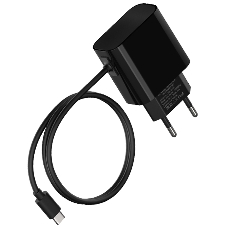 Сетевое зарядное устройство Maxvi CHL-240T 2.4A, with Type-C cable, черный