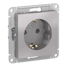 Механизм розетки 1-м СП AtlasDesign с заземл. 16А алюм. SchE ATN000343
