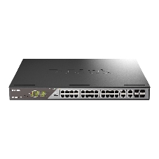 Коммутатор D-Link DSS-200G-28MPP/A1A, 24×1 Гбит/с + 4×1 Гбит/с Combo, настраиваемый