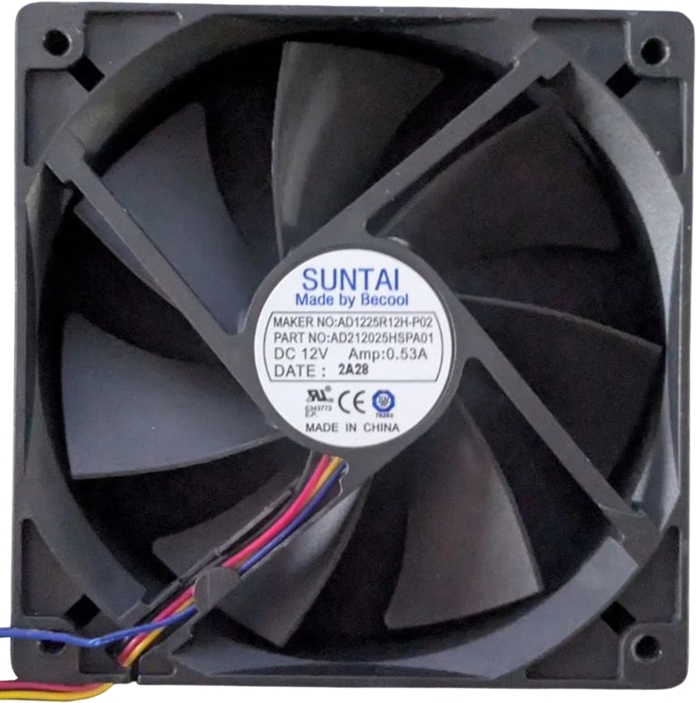 Вентилятор для корпуса Procase AD212025HSPA01 120х25мм Suntai-BeCool (TW), PWM 4pin, 2800 rpm, 0.26A, 122.3CFM, 5.03mm-H2O, 47dB