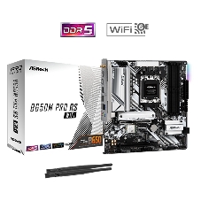 Материнская плата ASRock B650M Pro RS WiFi, AM5, AMD B650, 4xDDR5, 4xSATA, 3xM.2, 1xPCIe 4.0 x16, 1xPCIe 3.0 x16, 1xHDMI, 1xDP, 1x2.5Gb LAN, Wi-Fi 6E, Bluetooth 5.2, 1xUSB-C 10Gbps, 1xUSB-A 10Gbps, 2xUSB-A 5Gbps, 4xUSB-A 2.0, 3x3.5 мм, 7.1, mATX