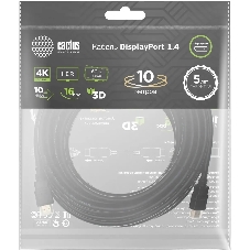 Кабель аудио-видео Cactus CS-DP-DP-1.4-10 DisplayPort (m)/DisplayPort (m) 10м. позолоч.конт. черный