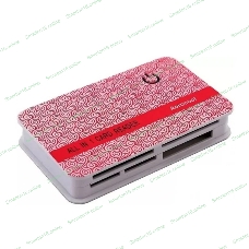 Карт-ридер внешний AeroCool AT-932A/белый-красный/SD/MMC/M2/MS/MS Pro/T-F/M2/microSD/USB 2.0/пластик