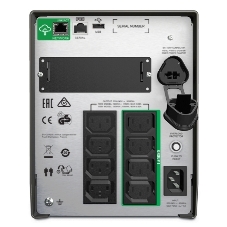 Источник бесперебойного питания APC Smart-UPS 1000VA/700W, Line-Interactive, LCD, Out: 220-240V 8xC13 (4-Switched), SmartSlot, USB, SmartConnect, черный, 1 year warranty (REP: SMT1000I)