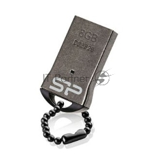 Флешка USB R/W Silicon Power 8Gb Touch T01 SP008Gb,UF2T01V1K USB 2.0 черный/серебристый