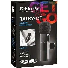 Петличный микрофон Defender Talky-137 wrls, черный, на прищепке, 1шт