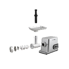 Мясорубка электрическая Endever Sigma-112 серебристый, 4500 Вт, 3 кг/мин, реверс, защита от перегрузки, металлический лоток, насадки - 5