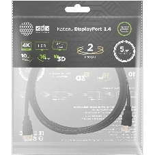 Кабель аудио-видео Cactus CS-DP-DP-1.4-2 DisplayPort (m)/DisplayPort (m) 2м. позолоч.конт. черный