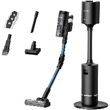 Пылесос вертикальный Grundig VCP 9330 черный/синий, питание от аккумулятора, 150 Вт, уборка сухая, пылесборник 0.5 л