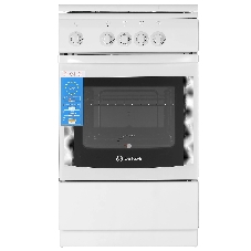 Плита газовая DeLuxe 5040.37 г (крышка) белый, конфорок 4 шт, духовка 43 л, 50 см x 85 см x 50 см