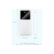 Портативный аккумулятор Vention 10000mAh(M/C-A/A)22.5W белый с LED Дисплеем