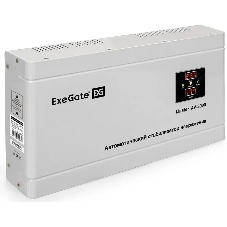 Стабилизатор напряжения ExeGate Master AV-3000 (3000ВА, 140-260В, цифр. индикация вход/вых. напряжения, 220В±8%, КПД 98%, 5 уровней защиты, задержка, метал.корпус, клем.колодка, RTL)
