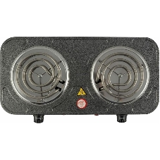 Плита настольная электрическая Homestar HS-1105 серый, 2 кВт, ТЭН, конфорки - 2, эмаль, поворотные переключатели