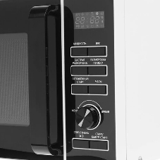 Микроволновая печь BBK 25MWS-970T/WB белый, 25 л, 900 Вт, переключатели - кнопки, поворотный механизм