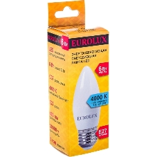 Лампа светодиодная EUROLUX LL-E-C37-6W-230-4K-E27 свеча