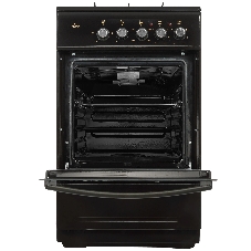 Плита комбинированная Flama RK 2201 B коричневый, конфорок 4 шт, духовка 50 л, 50 см x 85 см x 60 см