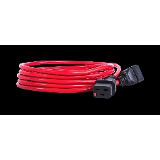 Шнур питания с фиксатором REM IEC 60320 C19/IEC 60320 C20, 16 А/250 В (3 1,5), 3 м, красный R-16-Cord-C19-C20-3-Red