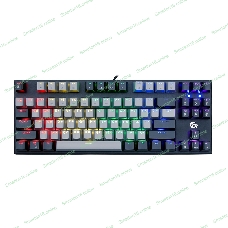 Клавиатура проводная механическая Gembird KB-G600, 87кл, Rainbow, красн.свитчи, 1.8м, черная