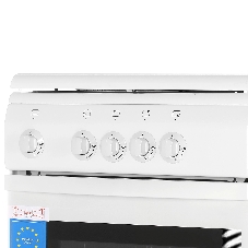 Плита газовая DeLuxe 5040.37 г (крышка) белый, конфорок 4 шт, духовка 43 л, 50 см x 85 см x 50 см