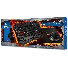 Комплект клавиатура + мышь SVEN GS-9200 игровые клавиатура, мышь и коврик