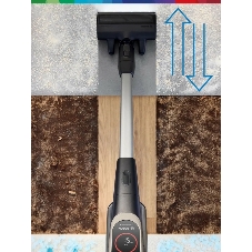 Пылесос вертикальный Bosch BCS931GAC серый, питание от аккумулятора, 2200 Вт, уборка сухая, пылесборник 0.4 л