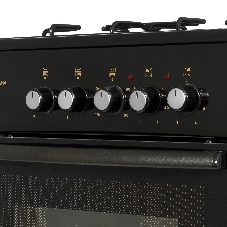 Плита комбинированная Flama RK 2201 B коричневый, конфорок 4 шт, духовка 50 л, 50 см x 85 см x 60 см