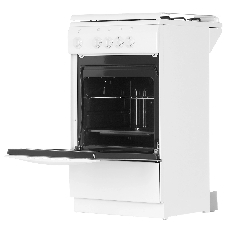 Плита газовая DeLuxe 5040.37 г (крышка) белый, конфорок 4 шт, духовка 43 л, 50 см x 85 см x 50 см