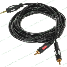 Кабель-переходник акустический Premier 5-134 Jack 3.5 (m)/2хRCA (m) 3м. позолоч.конт. черный