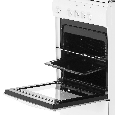 Плита газовая DeLuxe 5040.37 г (крышка) белый, конфорок 4 шт, духовка 43 л, 50 см x 85 см x 50 см