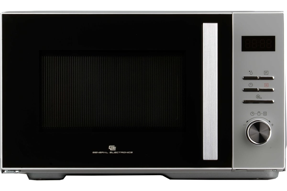Микроволновая печь General Electronics GE-DS525S серебро, 25 л, 900 Вт, переключатели — электронный
