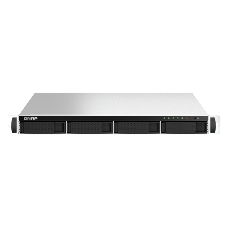 Сетевое хранилище SMB QNAP TS-464U-8G NAS 4 HDD trays, rackmount 1U, 1 PSU. 4-core Intel Celeron N5105/N5095 2.0-2.9 GHz, 8 Gb RAM MAX, 2x2.5GbE, 2xUSB 3.2 Gen 2 (10Gbps), 2xUSB 2.0, 1xHDMI, PCIe Gen 3 x2, W/o rail kit RAIL-B02
