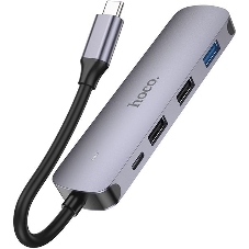 USB-концентратор Hoco HB27, USB Type-C, HDMI/PD/USB 3.0/USB 2.0, USB Type-C