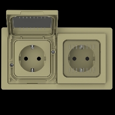 Рамка 2-местная IP55 Рпро-2-55-ФлО оливковый FLITE
