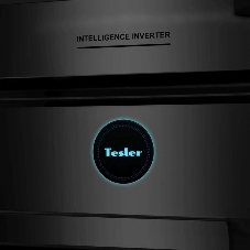 Холодильник Tesler RFD-427BI графит глянцевый двухкамерный 250/142л морозилка сбоку, No Frost, Side by Side