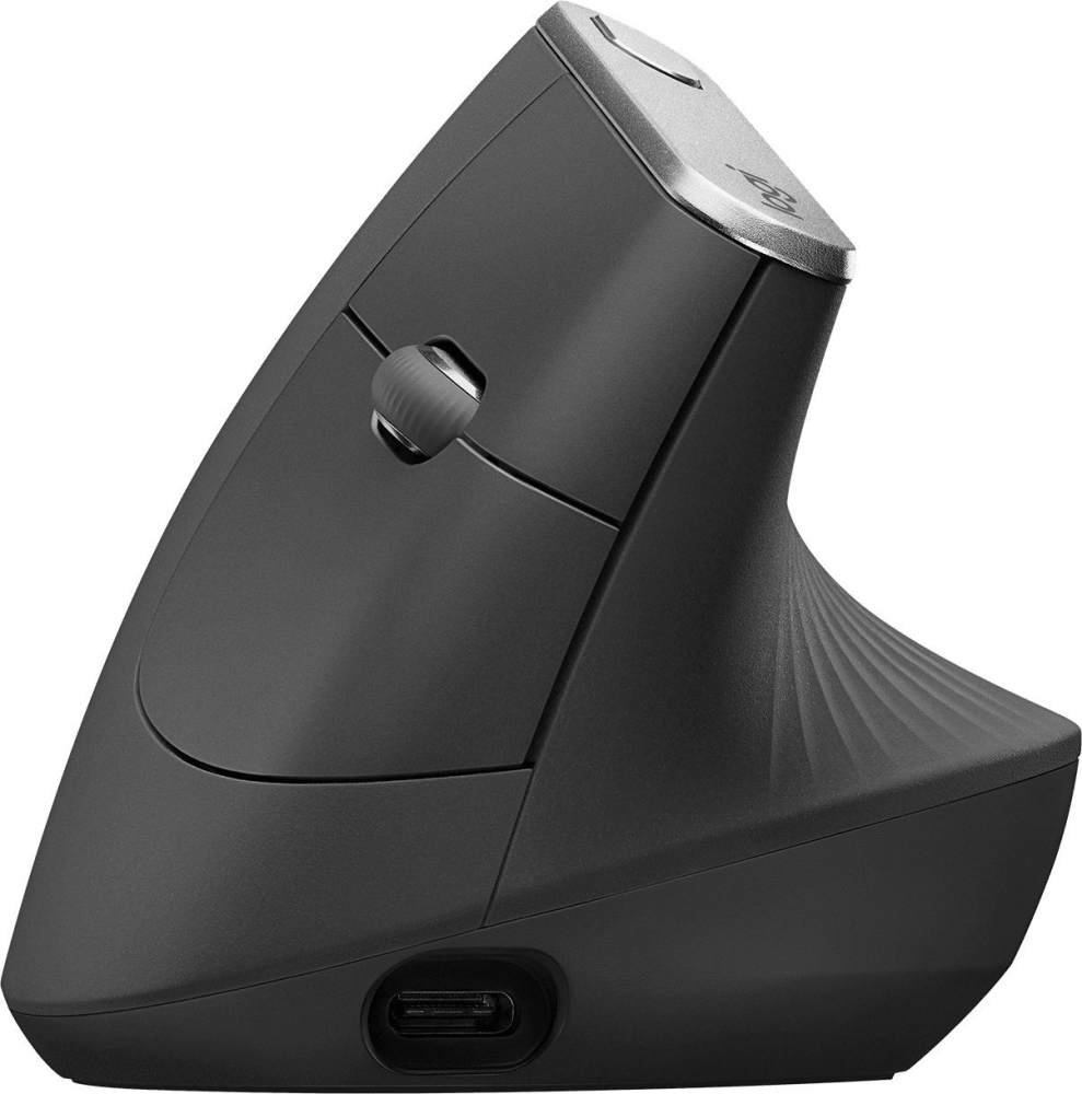 Мышь беспроводная Logitech MX Vertical черный/серебристый, 4000 dpi, радиоканал, Bluetooth, USB, кнопки - 6