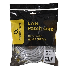 Патч-корд UTP Cablexpert PP6U-15M cat.6, 15м, литой, многожильный, серый