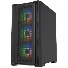 Компьютерный корпус Powercase ByteFlow Micro Black, Tempered Glass, 4х 120мм ARGb fans, ARGb HUB, черный, mATX (CAMBFB-A4)