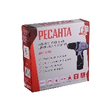 Дрель-шуруповерт Ресанта ДА-12-2Л, 12 В, 2 Ач, 40 Нм, щеточный
