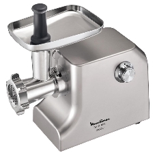 Мясорубка электрическая Moulinex ME858D32 серебристый, 2100 Вт, 5.5 кг/мин, реверс, защита от перегрузки, насадки - 8