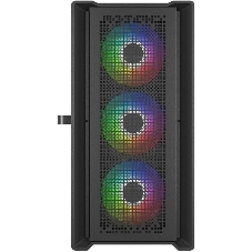 Компьютерный корпус Powercase ByteFlow Micro Black, Tempered Glass, 4х 120мм ARGb fans, ARGb HUB, черный, mATX (CAMBFB-A4)