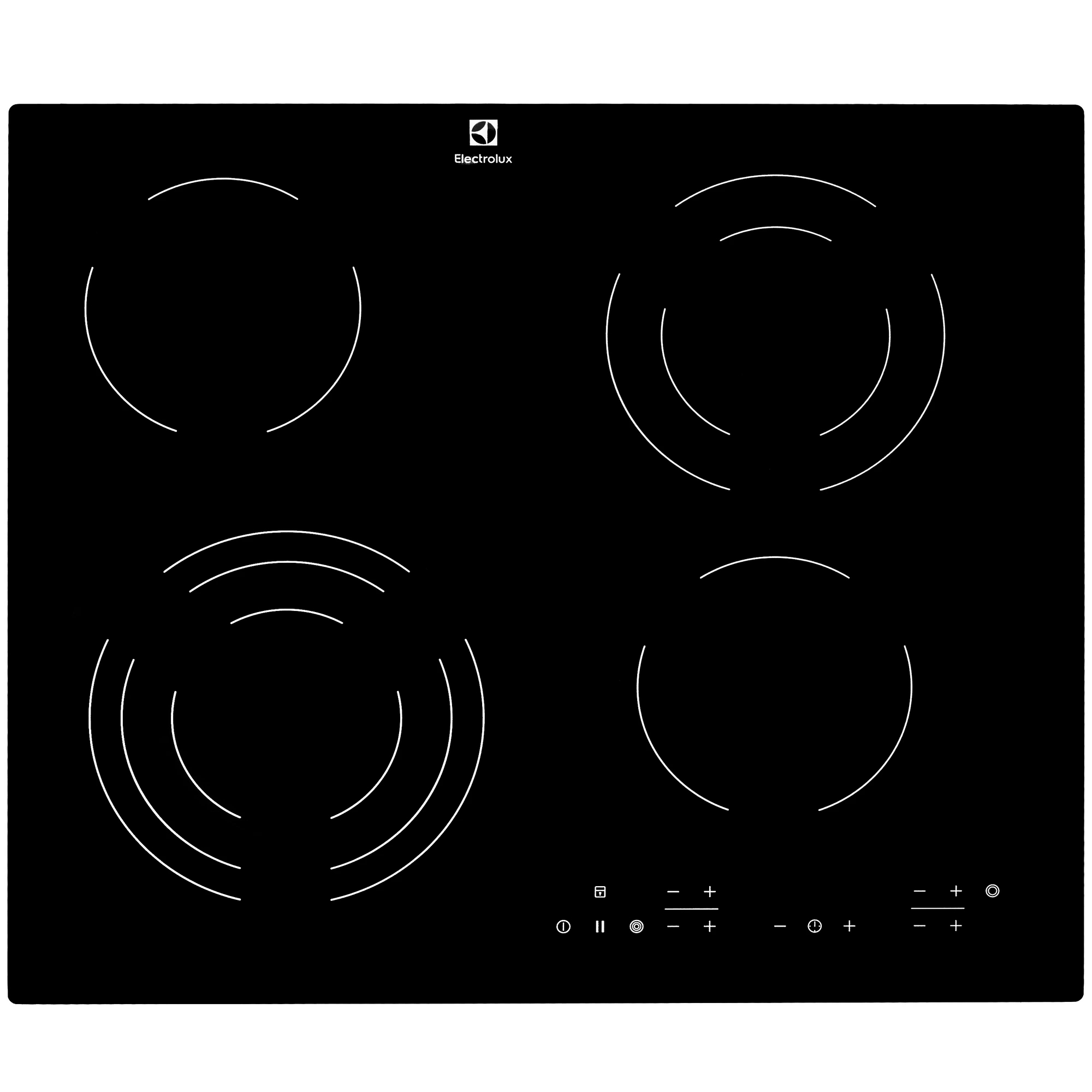 Электрическая варочная поверхность Electrolux EHF6343FOK, 4 конфорки, с зоной расширения, стеклокерамика, 6400 Вт
