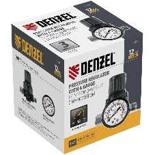 Регулятор давления с манометром Denzel R1500, 12 бар, 1/4